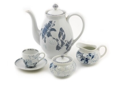 Royalis Porcelain Floral Set - Blue