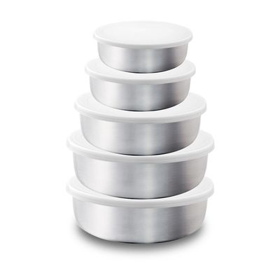 Stainless Steel Bowls with Plastic Lids