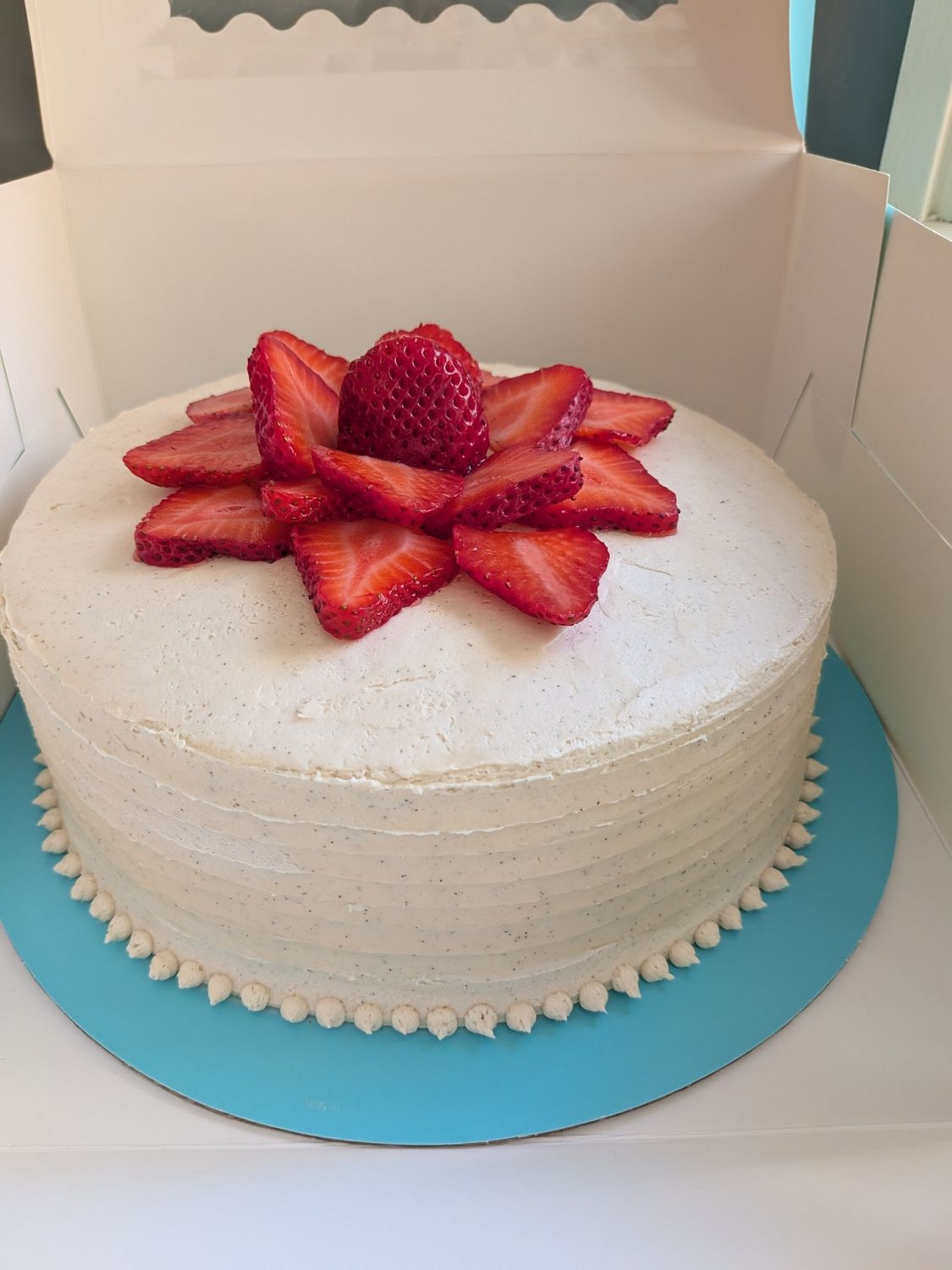 Vanilla Cake with Strawberry Jam Filling