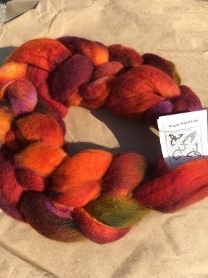 Hand dyed wool combed top (or roving)