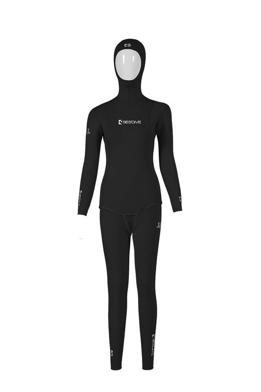 Women's 5mm Blue Hole Nylon Ttwo-Piece Freediving Wetsuit