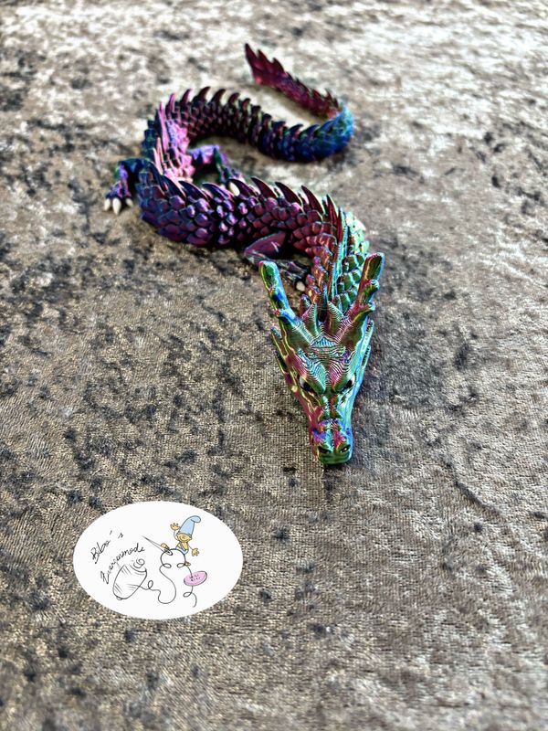 Drache lila blau