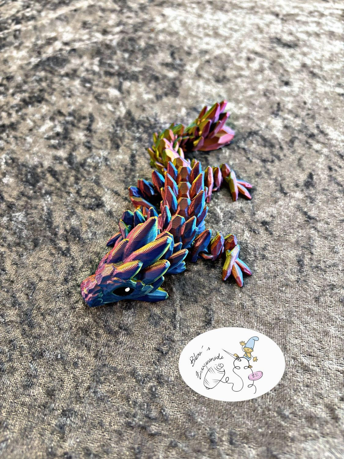 Drache klein blau lila grün