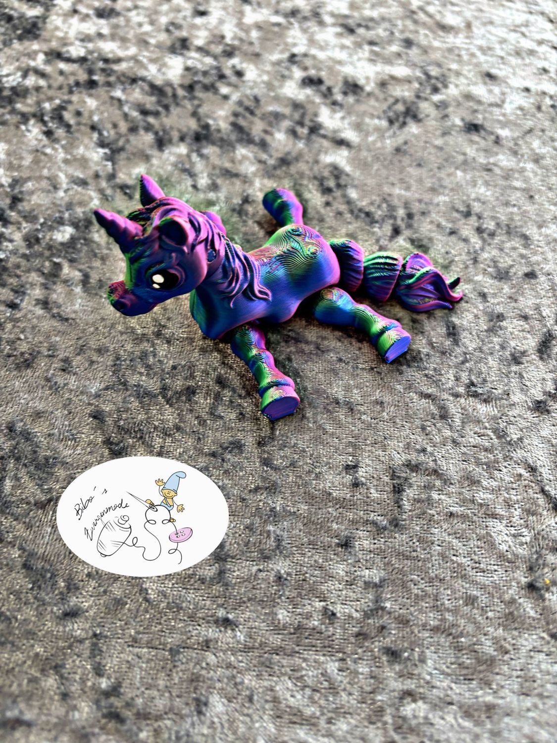 Einhorn lila blau grün