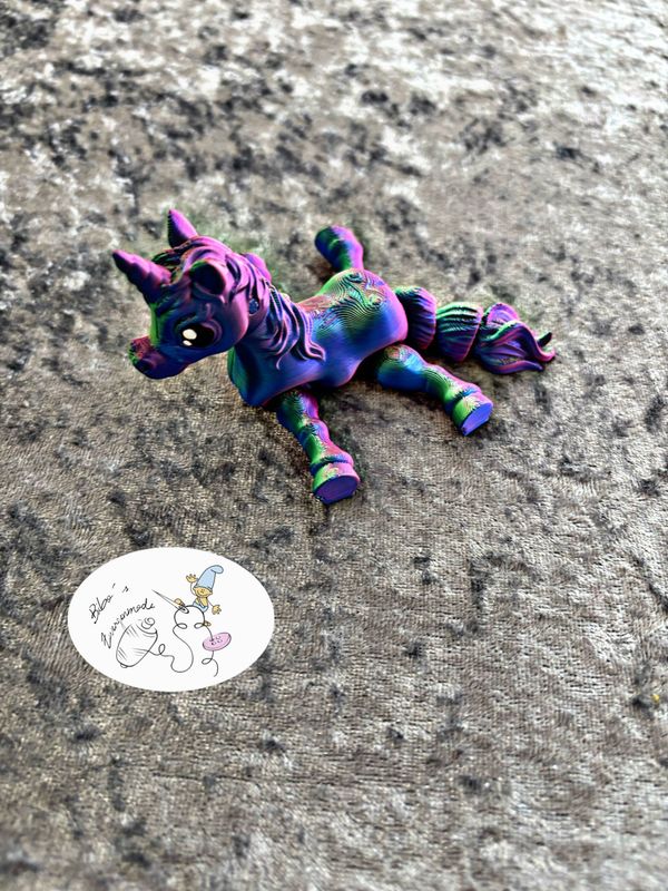 Einhorn lila blau grün