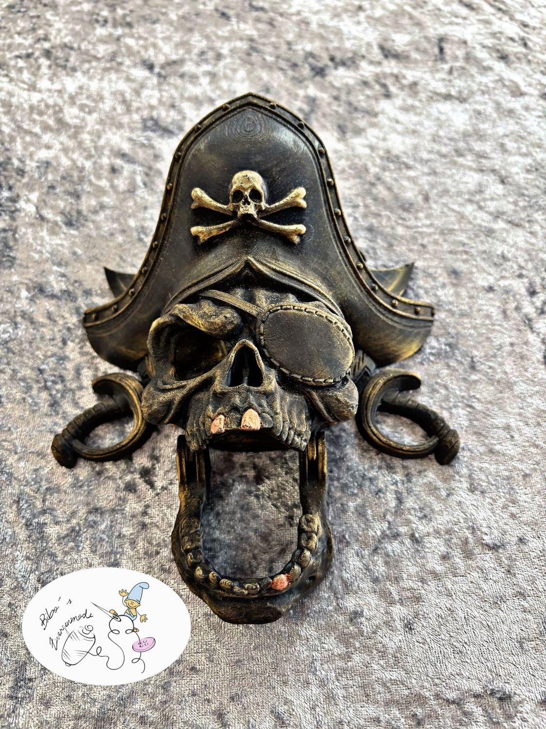 Türklopfer Totenkopf braun gold