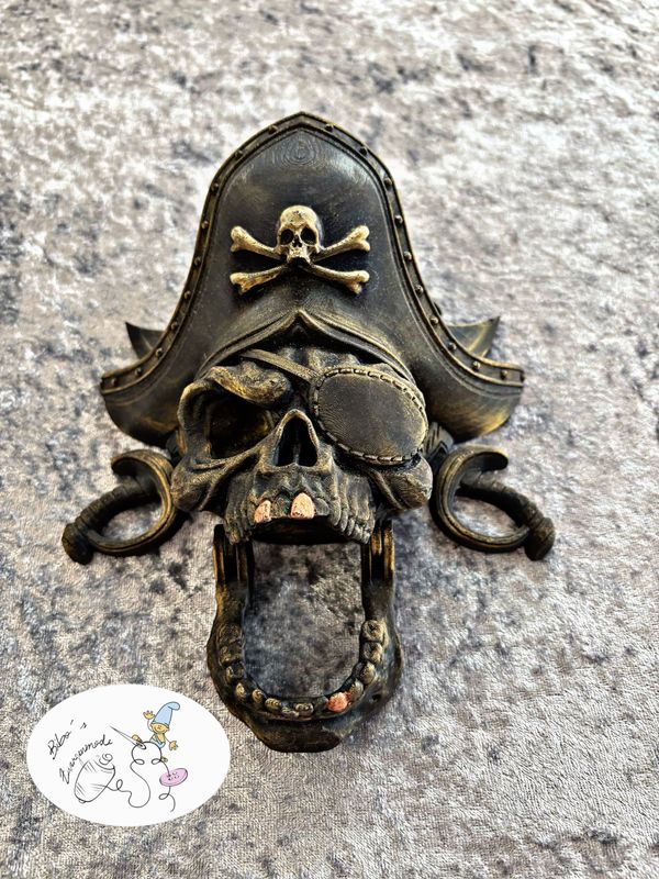 Türklopfer Totenkopf braun gold Türklopfer Totenkopf braun gold