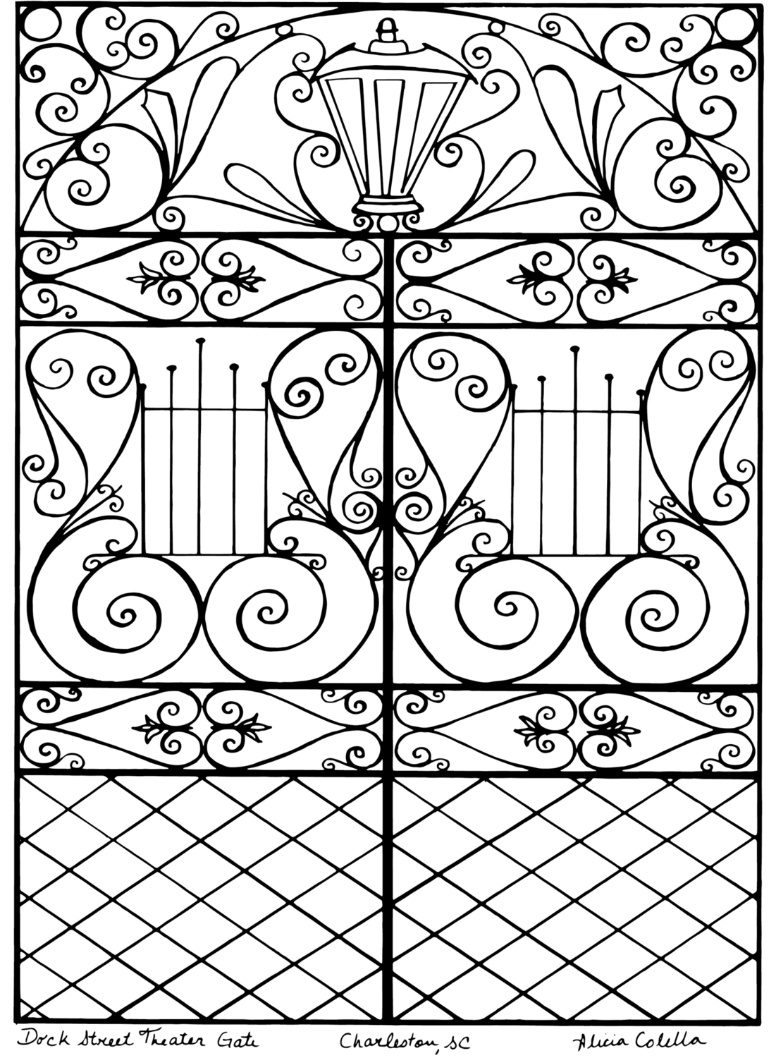 "Dock Street Theatre Gate"