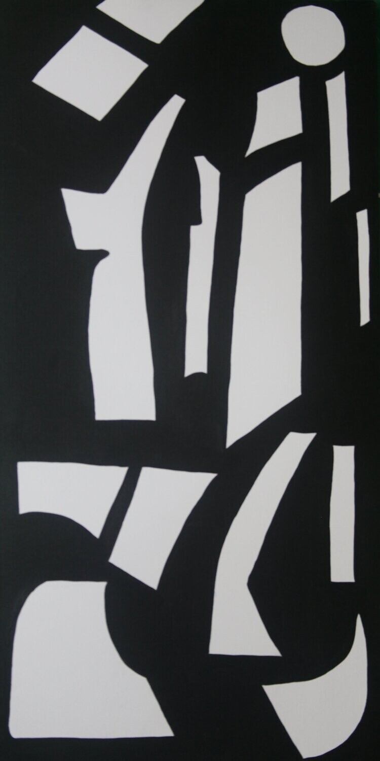 "Black and White Abstract Duo #001" by Sterling Corri