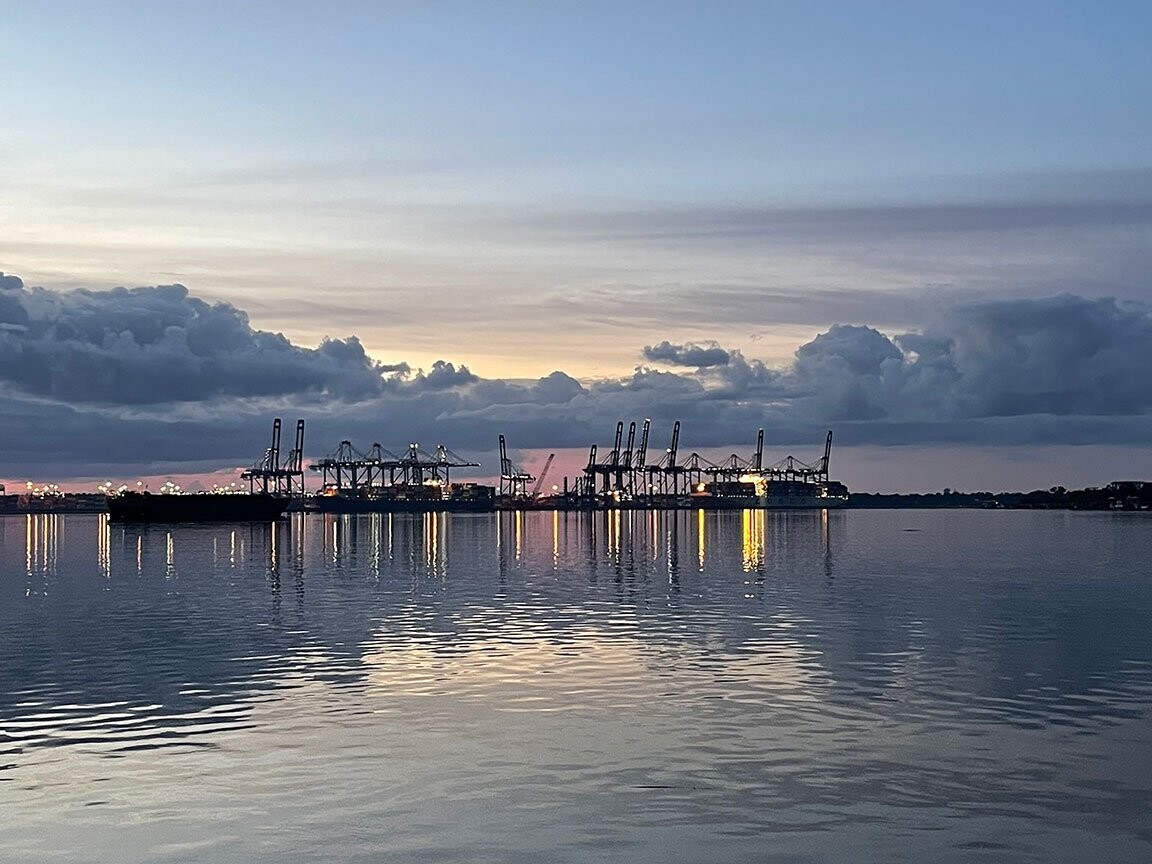 "Sunset at Wando Terminal"by Amie Thigpen