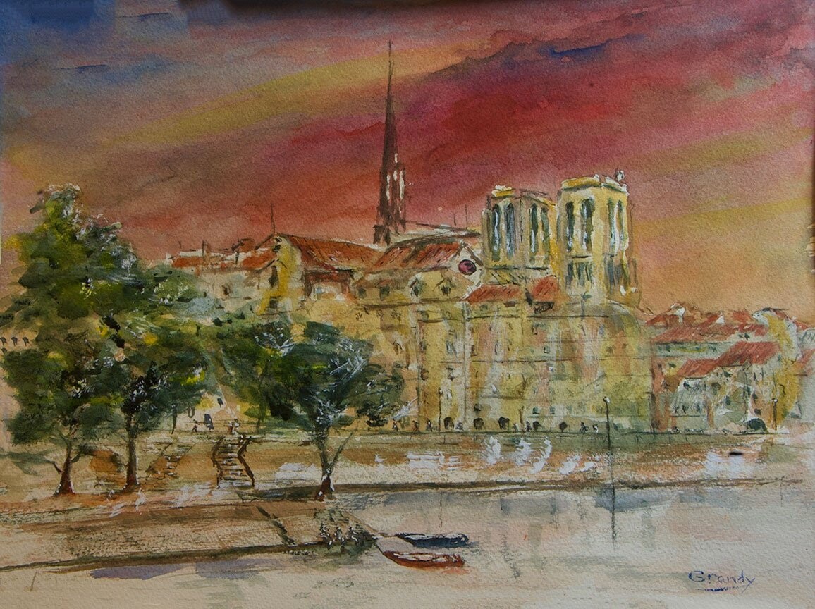 "Red Sky Over Notre Dame"  by Andrew Mance