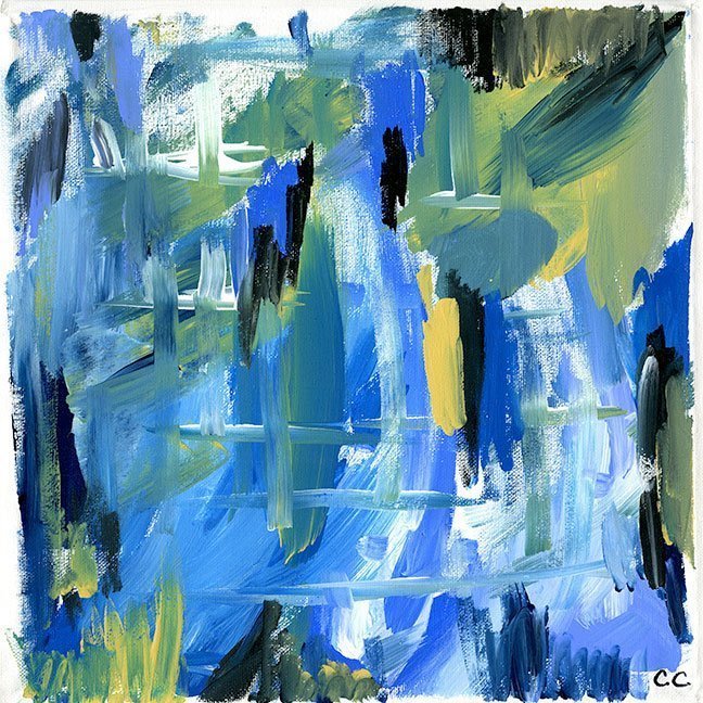 "Abstract Blues"  by Caroline Crockett