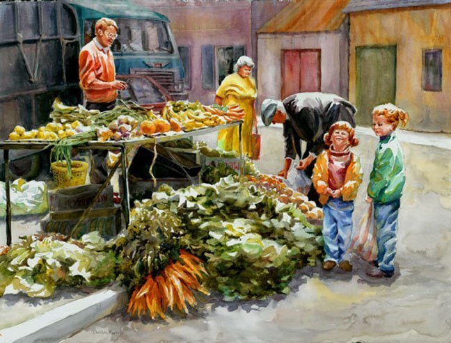 "Irish Market with Children" by Carolyn Epperly