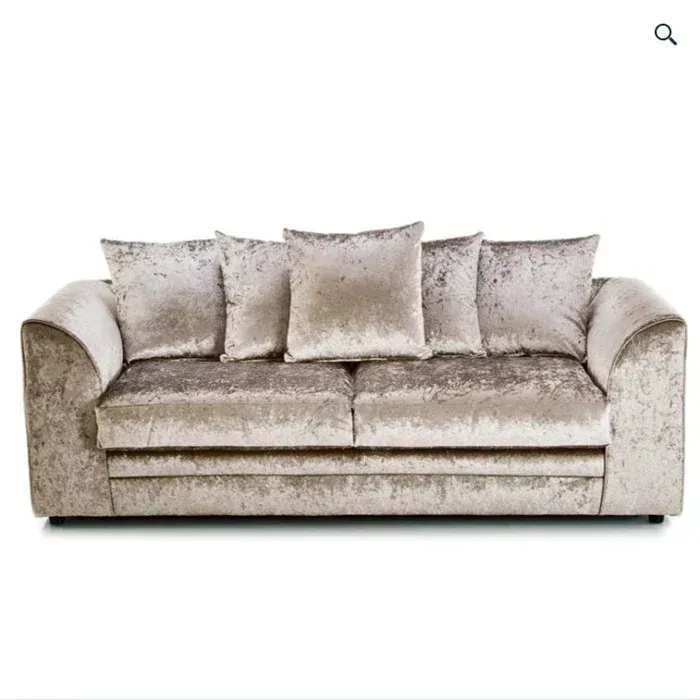 Crystal Crushed Velvet 3 Seater Sofa