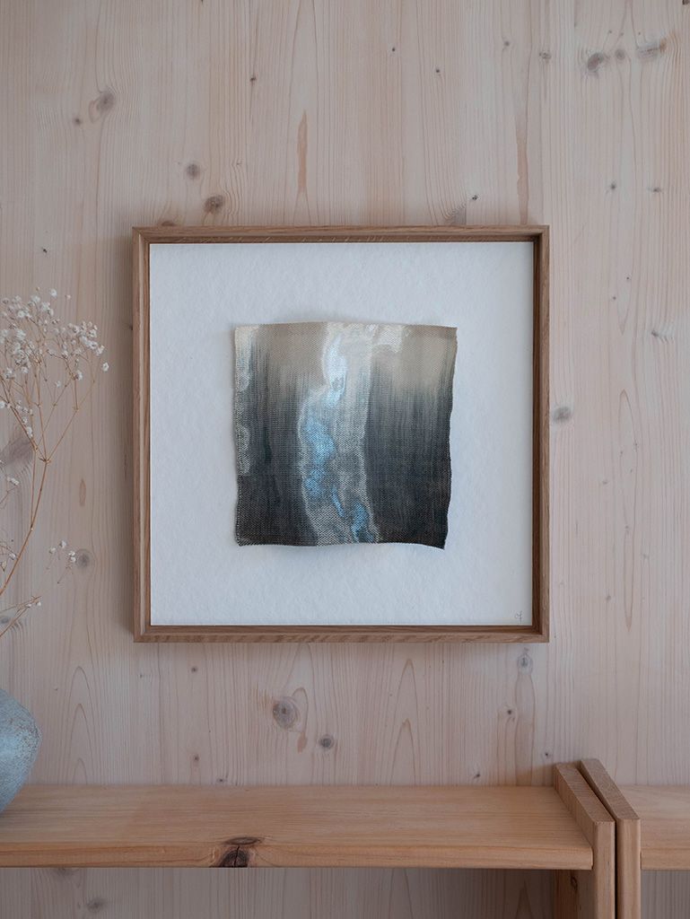 grand tableau tissé indigo