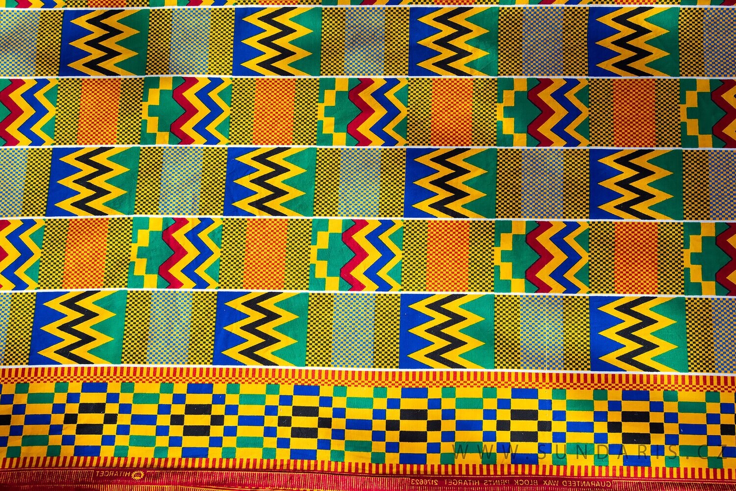 Africká Látka Bavlna Wax Print Ghana