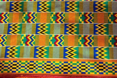Africká Látka Bavlna Wax Print Ghana