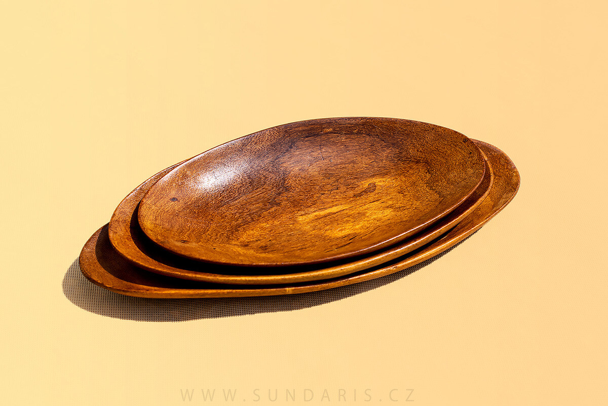 Africký Vyřezávaný Talíř Ovál 32 cm