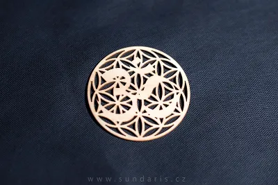 Dřevěný Podtácek Om 9 cm