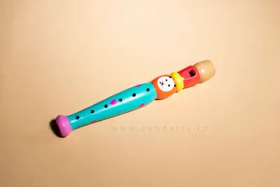 Dětská Zobcová Flétna Malovaná ze Dřeva Malá