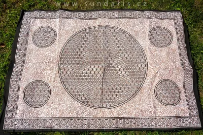 Indická Tištěná Látka Květy Života 105x72 cm