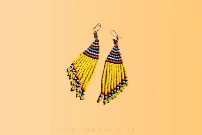 Masajské Náušnice z Barevných Korálků Tanzánie