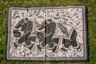 Indická Tištěná Látka Sloni 105x72 cm