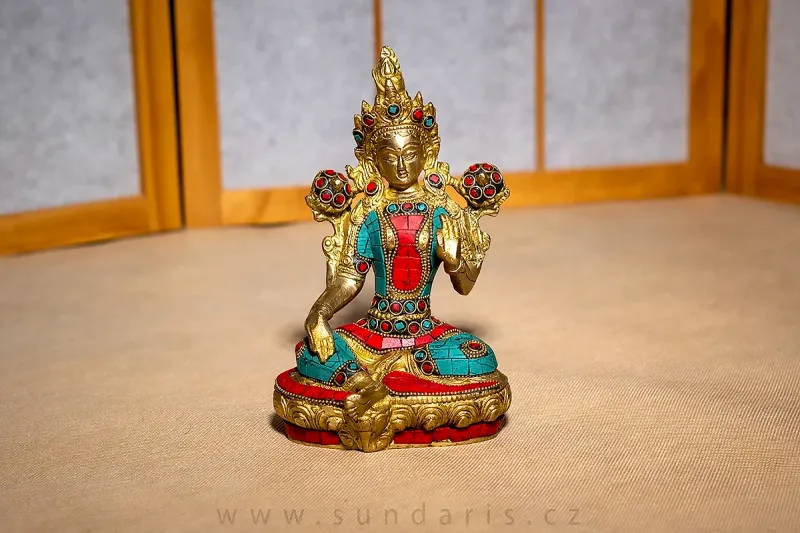 Mosazná Soška Tára 14 cm