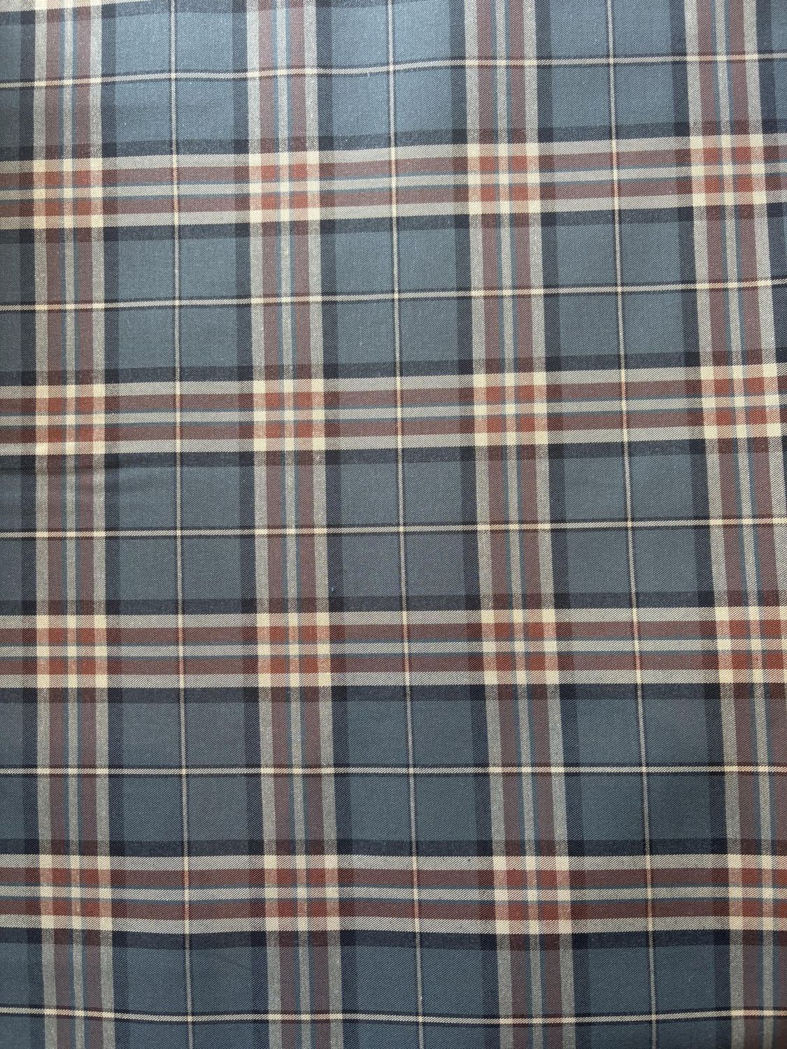 Yarn Dyed Cotton Gabardine Grey and Brown Plaid Japanese Import