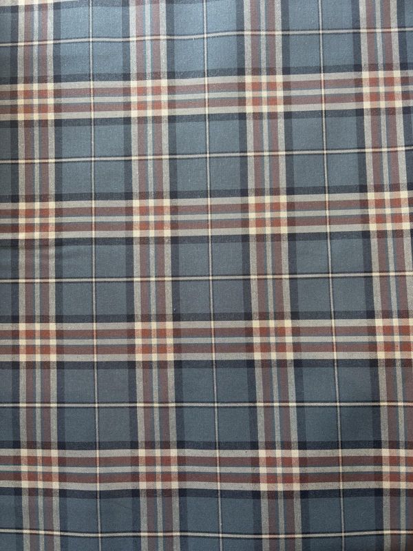 Yarn Dyed Cotton Gabardine Grey and Brown Plaid Japanese Import
