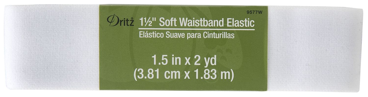1 1/2" Soft Waistband Elastic - White