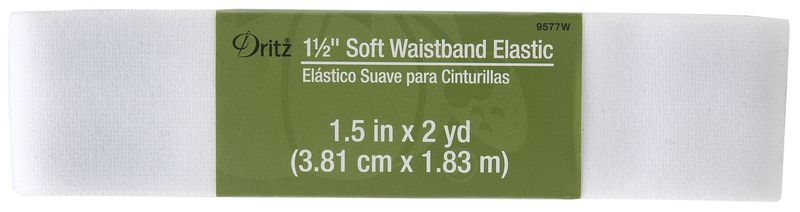 1 1/2" Soft Waistband Elastic - White