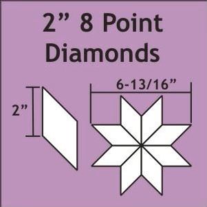 2" 8 point Diamonds Small Pack 75 pieces EPP Paper Pieces