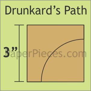 3 1/2" Drunkard's Path Paper Pieces EPP