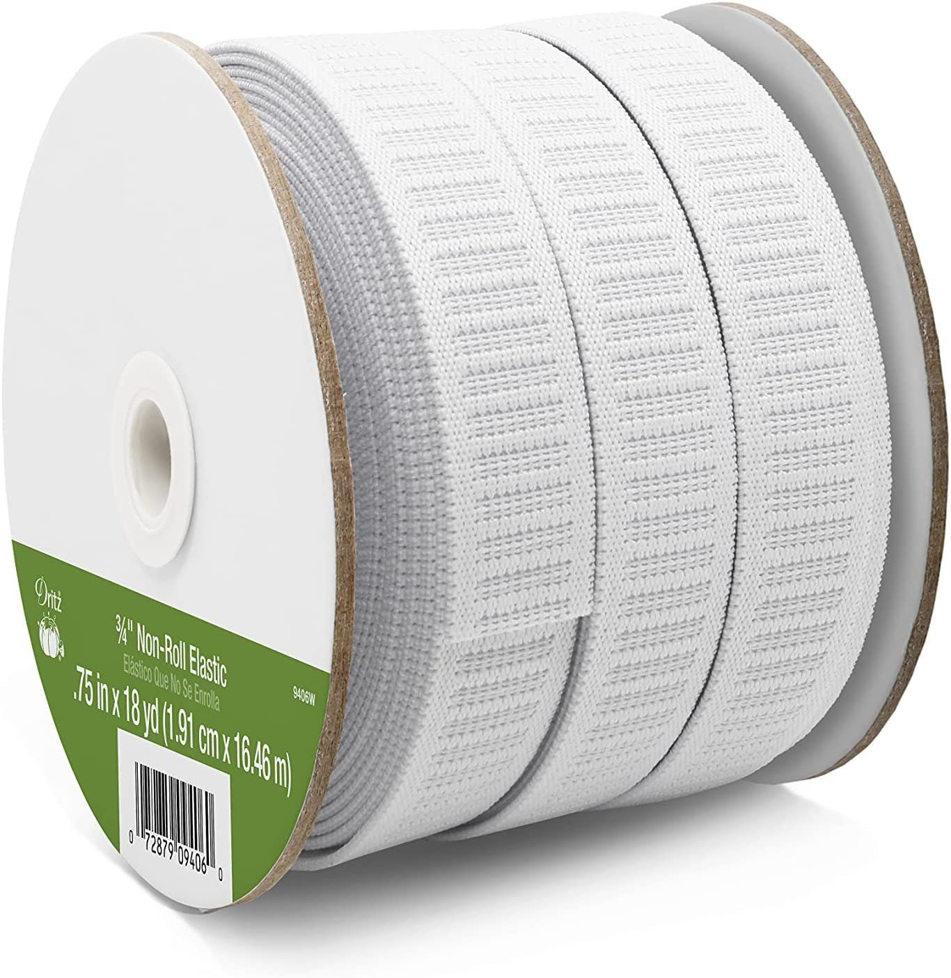 3/4" White Non-Roll Elastic By The Yard
