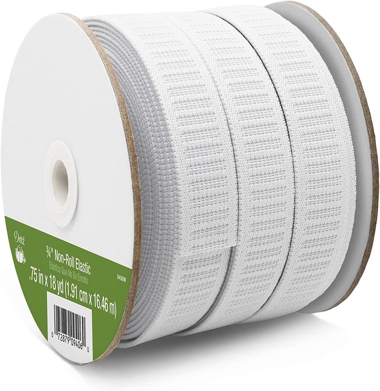 3/4" White Non-Roll Elastic By The Yard