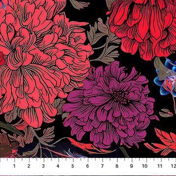Avalana Viscose Jersey Large Floral Dragon