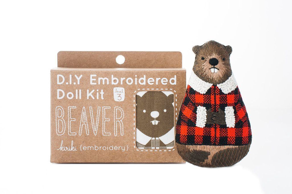 Beaver Embroidery Doll-Maker Kit - Kiriki Press