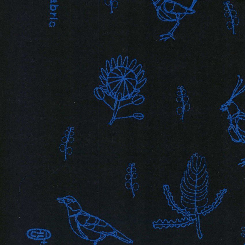 Bird Embroidered Cotton Linen Sheeting Kokka