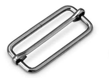 Black Tri - Glide Rectangle Slide Buckle Strap Adjuster  1-1/2"