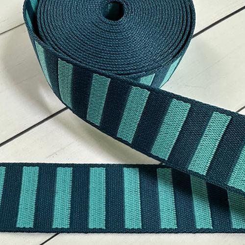 Bold Stripe Webbing in Peacock/Turquoise Stitch Supply 1.5in