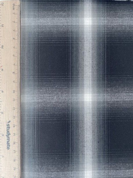 Yarn Dyed Cotton Gabardine Black and Grey Plaid Japanese Import