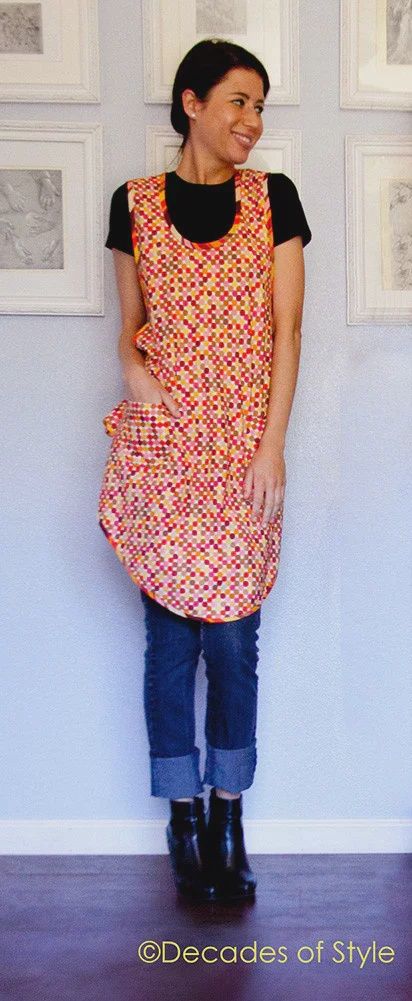 1920s 1-Yard Bias Cut "Flapper" Apron - Decades of Style Pattern Company