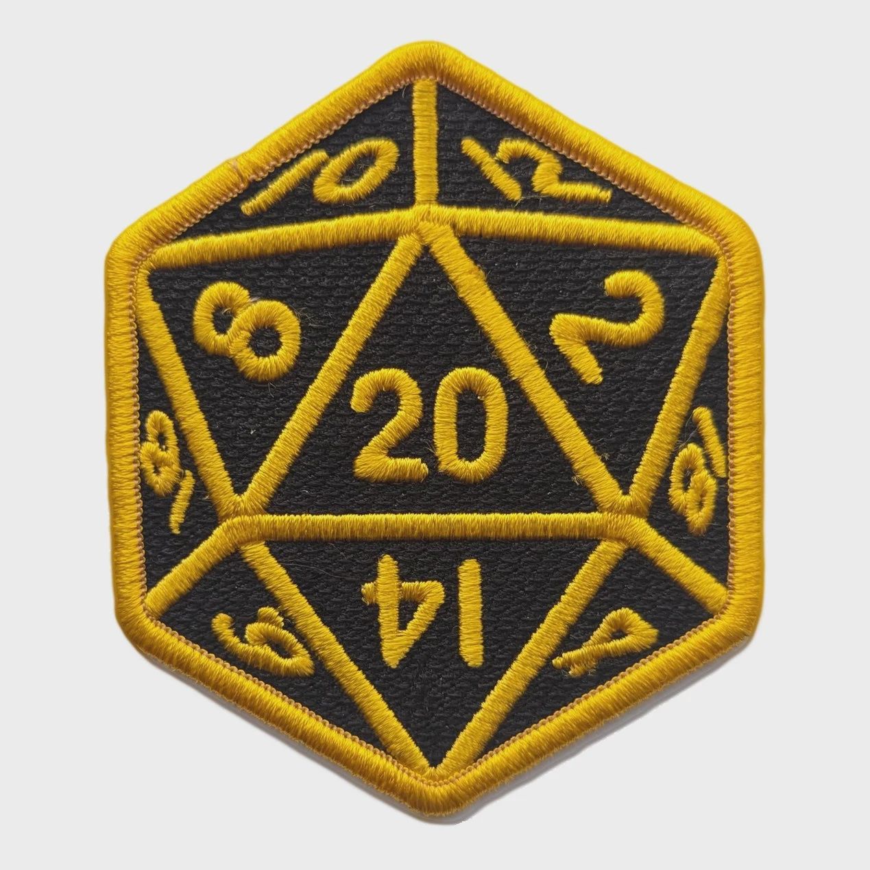 20 sided Die Embroidered Patch Shady Front