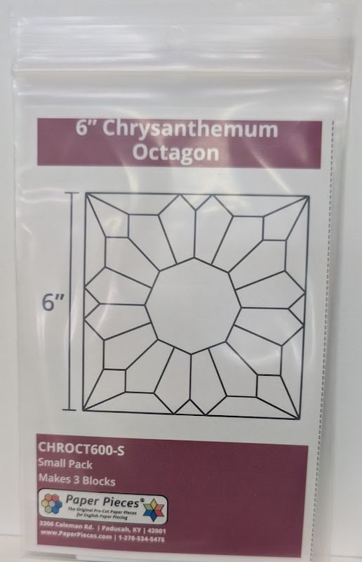6" Chrysanthemum Octagon Paper Pieces EPP