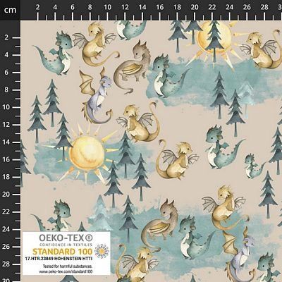 Baby Dragon Jersey Knit Avalana Stof Fabrics