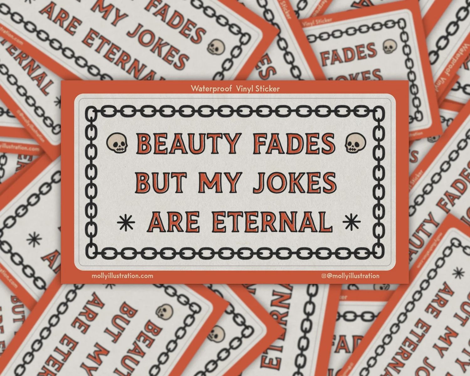 Beauty Fades Jokes Waterproof Vinyl Sticker