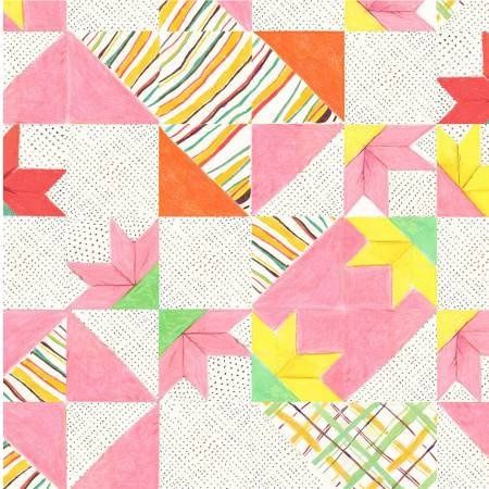 Bee's Quilt in White Canvas Heather Ross