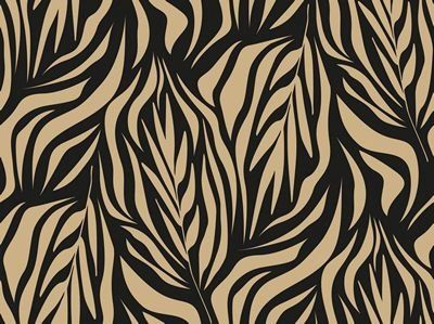 Black Sand Animal Print Stripes Light and Lush Printed Viscose Twill