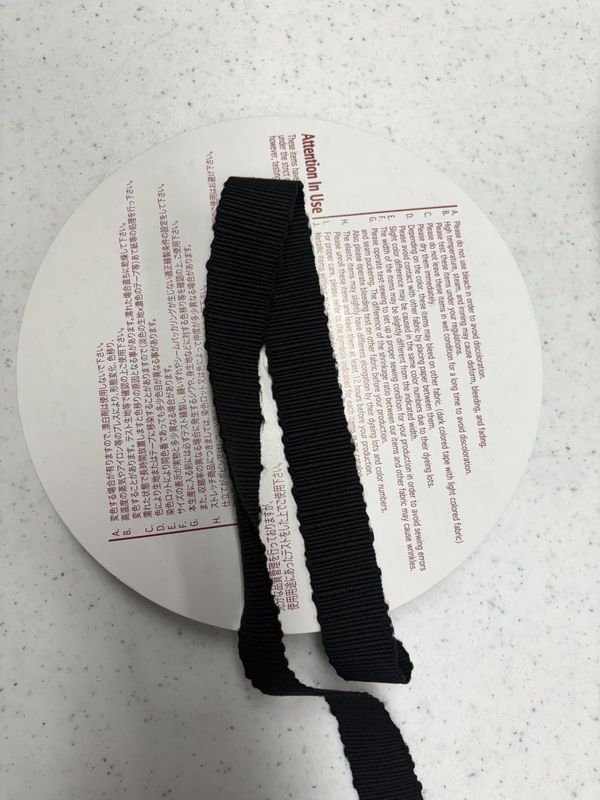 Black Vintage Cotton Petersham 1" Grosgrain Ribbon Japanese Import